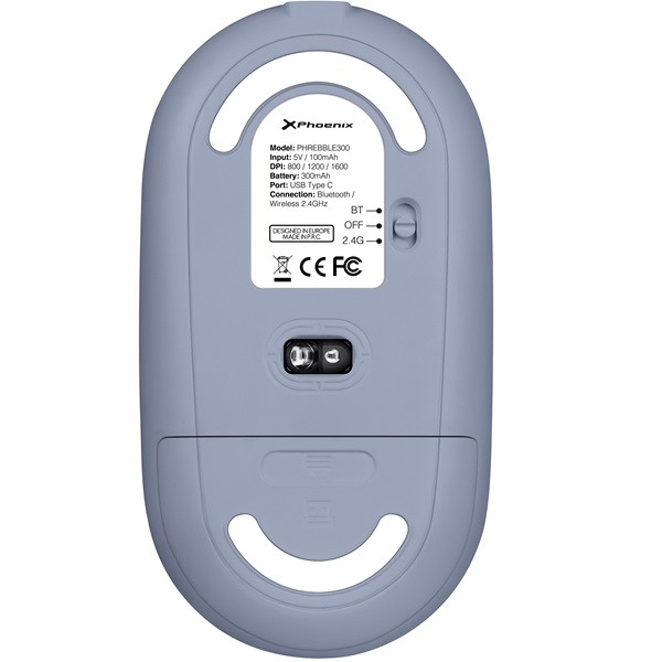 Ratón Inalámbrico Phoenix Rebble PHREBBLE-BL azul M 4