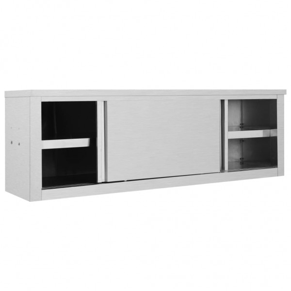 Armario pared de cocina puertas correderas acero 150x40x50 cm M 5