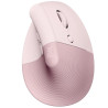 Mouse raton vertical logitech lift 6 botones 4000 dpi wireless inalambrico rosa 1