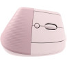 Mouse raton vertical logitech lift 6 botones 4000 dpi wireless inalambrico rosa 3
