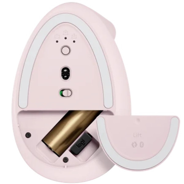 Mouse raton vertical logitech lift 6 botones 4000 dpi wireless inalambrico rosa M 5