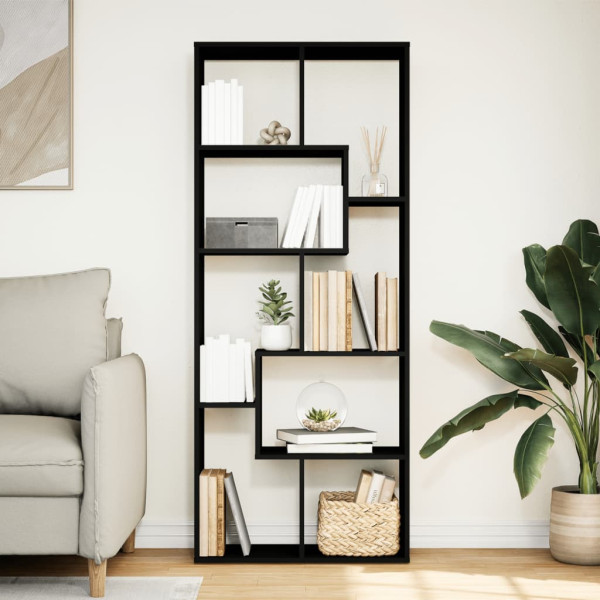 Librería divisora madera de ingeniería negra 67x25x161.5 cm M 3