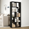 Librería divisora madera de ingeniería negra 67x25x161.5 cm 4