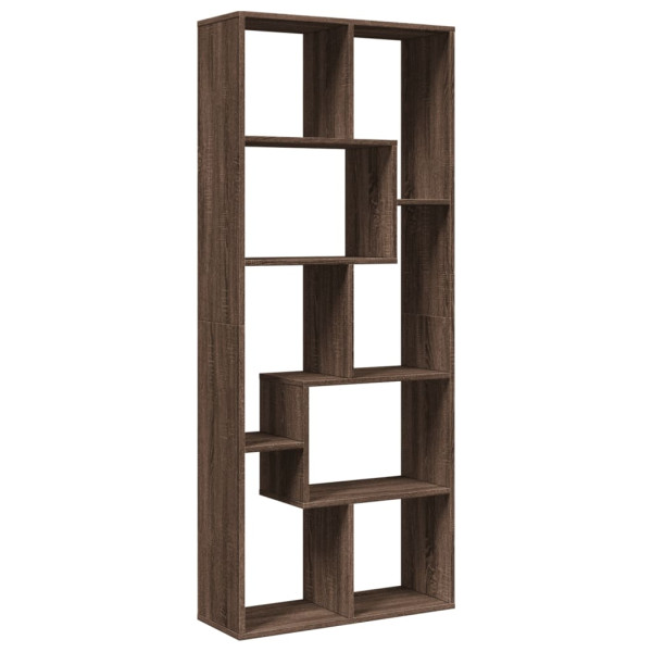 Librería divisora madera ingeniería marrón roble 67x25x161.5 cm M 2