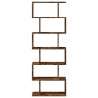 Librería divisora 6 niveles madera roble ahumado 70x24x193 cm 5