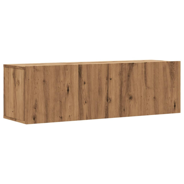 Mueble TV de pared madera ingeniería roble artisan 100x30x30 cm M 2