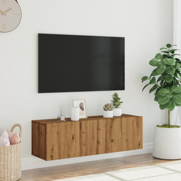 Mueble TV de pared madera ingeniería roble artisan 100x30x30 cm M 3