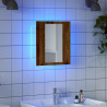 Armario de baño con espejo LED madera envejecida 40x12x45 cm 1