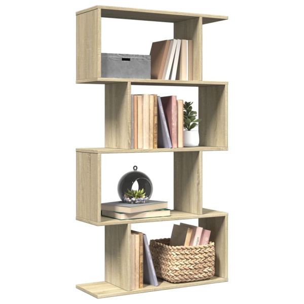 Librería divisora 4 niveles madera roble Sonoma 70x24x129 cm D