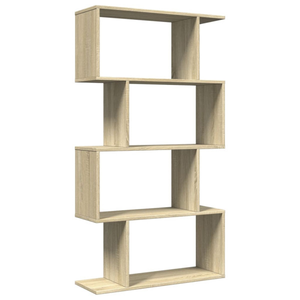 Librería divisora 4 niveles madera roble Sonoma 70x24x129 cm M 2