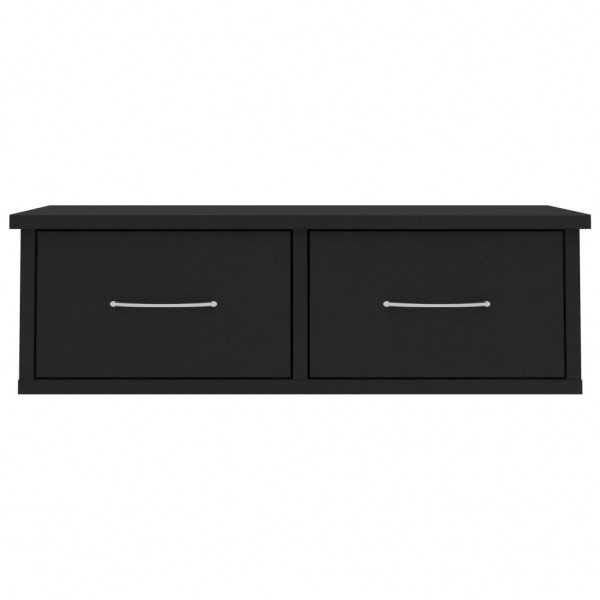 Estante de cajones para pared contrachapada negro 60x26x18.5cm M 4