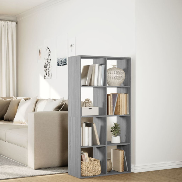 Librería divisor madera ingeniería gris Sonoma 69.5x29x137.5 cm M 4