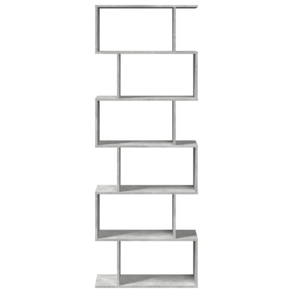 Librería divisora 6 niveles madera gris hormigón 70x24x193 cm M 5