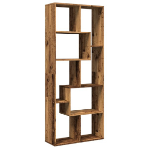 Librería divisora madera ingeniería envejecida 67x25x161.5 cm H