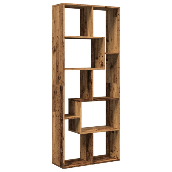 Librería divisora madera ingeniería envejecida 67x25x161.5 cm M 2