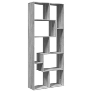 Librería divisora madera ingeniería gris Sonoma 67x25x161.5 cm H