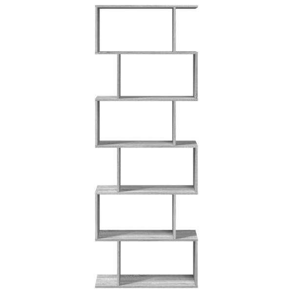 Librería divisora 6 niveles madera gris Sonoma 70x24x193 cm M 5