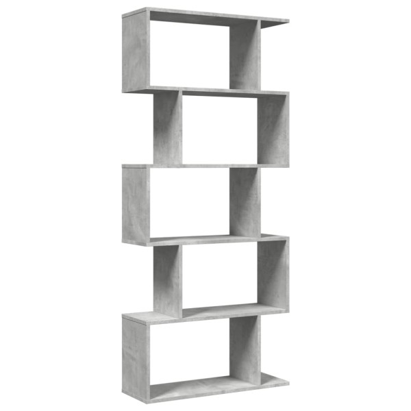 Librería divisora 5 niveles madera gris hormigón 70x24x161 cm M 2