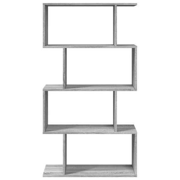 Librería divisora 4 niveles madera gris Sonoma 70x24x129 cm M 5