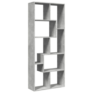 Librería divisora madera ingeniería gris hormigón 67x25x161.5cm H