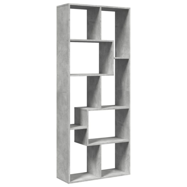 Librería divisora madera ingeniería gris hormigón 67x25x161.5cm M 2