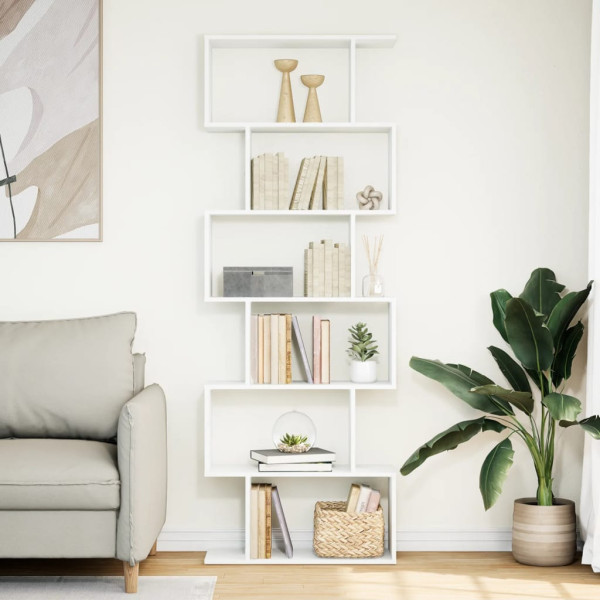 Estante divisória 6 níveis 70x24x193cm derivados madeira branco M 3