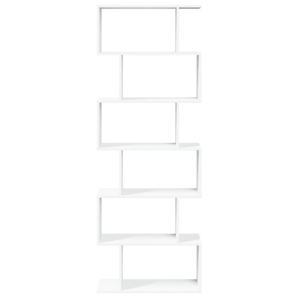 Librería divisor 6 niveles madera ingeniería blanco 70x24x193cm M 5