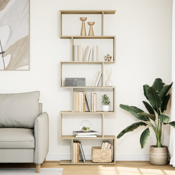 Librería divisora 6 niveles madera roble Sonoma 70x24x193 cm M 3