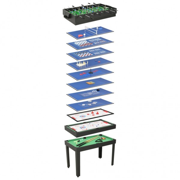 Mesa multijuegos 15 en 1 negro 121x61x82 cm D