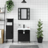 Set de muebles de baño 3 piezas madera contrachapada negro 3