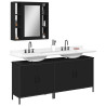 Set de muebles de baño 3 piezas madera contrachapada negro 1
