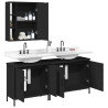 Set de muebles de baño 3 piezas madera contrachapada negro 4