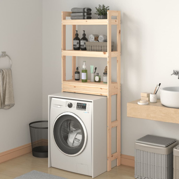 Estante de baño madera maciza de pino 63x26x171 cm M 3