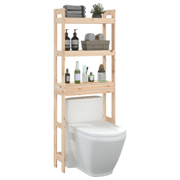 Estante de baño madera maciza de pino 63x26x171 cm M 4