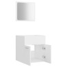 Conjunto de muebles de baño 2 pzas madera contrachapada blanco 5