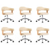 Sillas de comedor giratorias 6 unidades cuero sintético crema 2