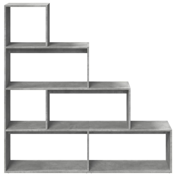Librería divisora 4 niveles madera gris 143.5x29x143.5 cm M 5