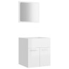 Set muebles de baño 2 piezas madera contrachapada blanco brillo 2