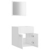 Set muebles de baño 2 piezas madera contrachapada blanco brillo 5