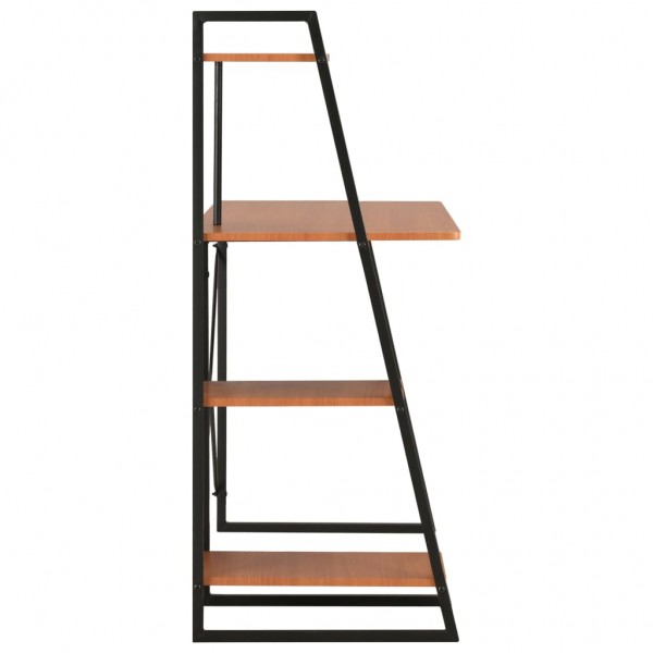 Secretária c/ unidade prateleiras 102x50x117cm preto e castanho M 3