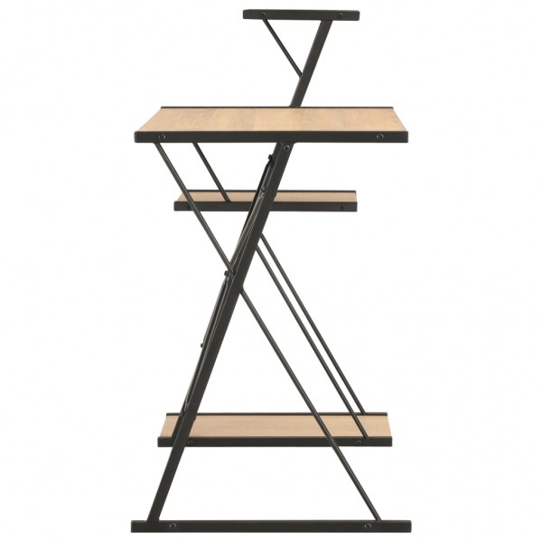 Secretária com prateleira 116x50x93 cm preto e carvalho M 3