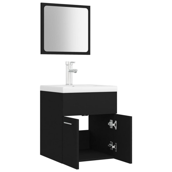 Juego de muebles de baño madera de ingeniería negro M 5