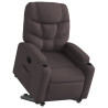 Sillón eléctrico reclinable elevable de tela marrón oscuro 3