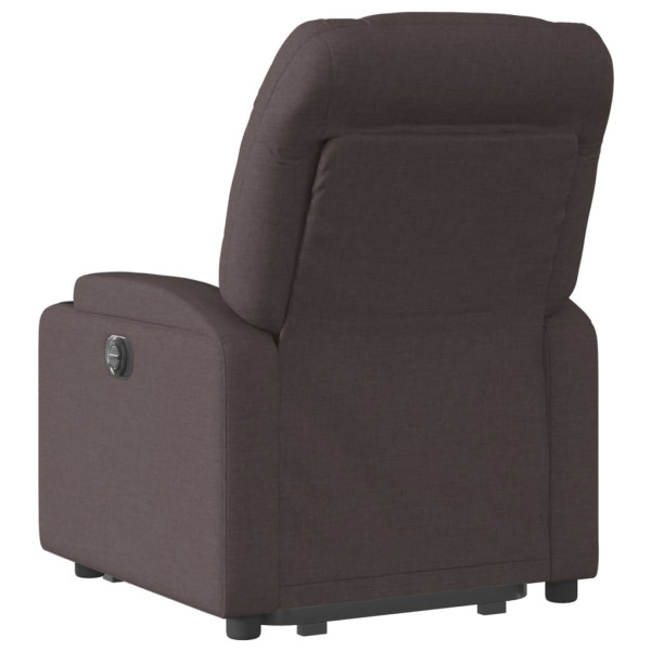 Sillón eléctrico reclinable elevable de tela marrón oscuro M 5