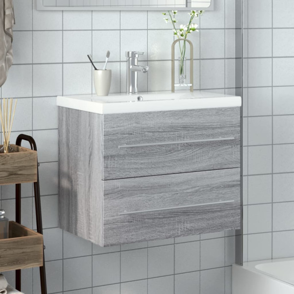 Mueble de baño con lavabo integrado gris Sonoma M 3