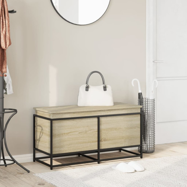 Caja de almacenaje con tapa madera roble Sonoma 100x40x51.5 cm M 3