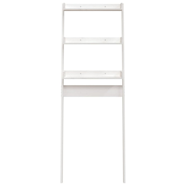 Estante de baño madera maciza de pino blanco 63.5x32x179 cm M 5