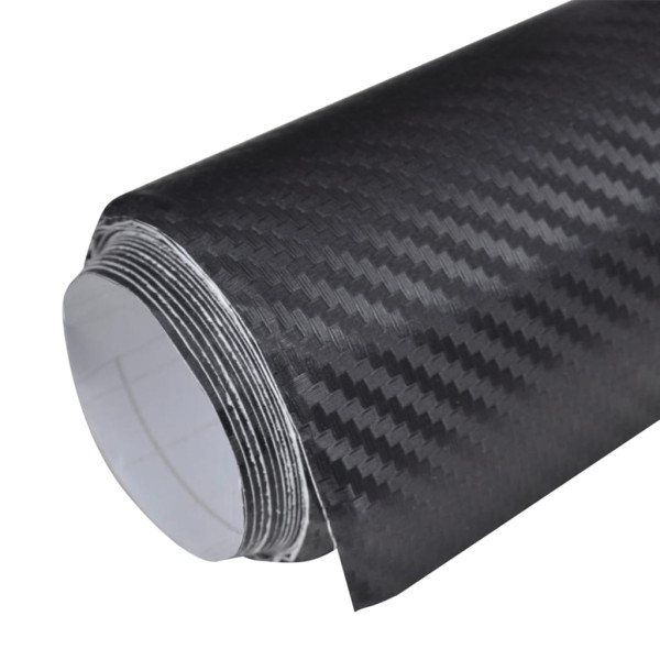 Láminas 3D para coche 2 uds negro mate 100x150 cm+50x150 cm M 3