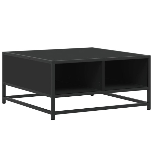 Mesa de centro madera ingeniería y metal negro 60.5x60.5x30 cm M 2