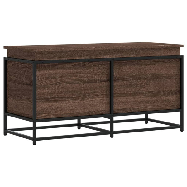Caja de almacenaje con tapa madera marrón roble 100x40x51.5 cm M 2